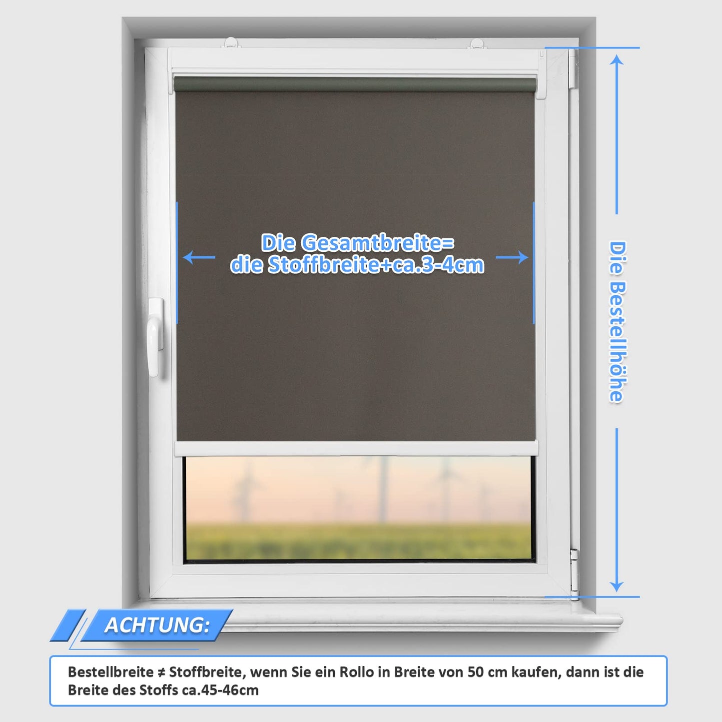 Grandekor Electric Blinds Interior, Blackout Roller Blind without drilling with remote control & Quiet Motor Dark Grey 90x130cm, Smart Blind for Windows with Metal Clamping Bracket, Thermal Roller Sun & Privacy Protection.