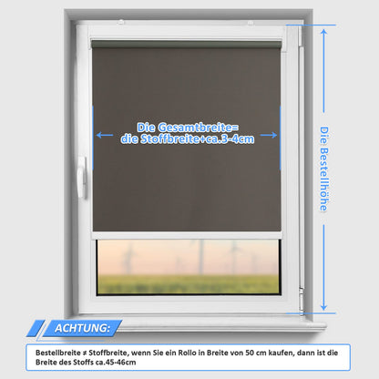 Grandekor Electric Blinds Interior, Blackout Roller Blind without drilling with remote control & Quiet Motor Dark Grey 90x130cm, Smart Blind for Windows with Metal Clamping Bracket, Thermal Roller Sun & Privacy Protection.