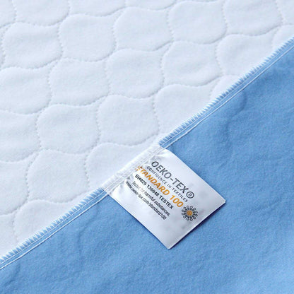 Bedecor Waterproof Bed Pad 86x132 cm Blue Breathable Absorbent Washable Mattress Cover Reusable