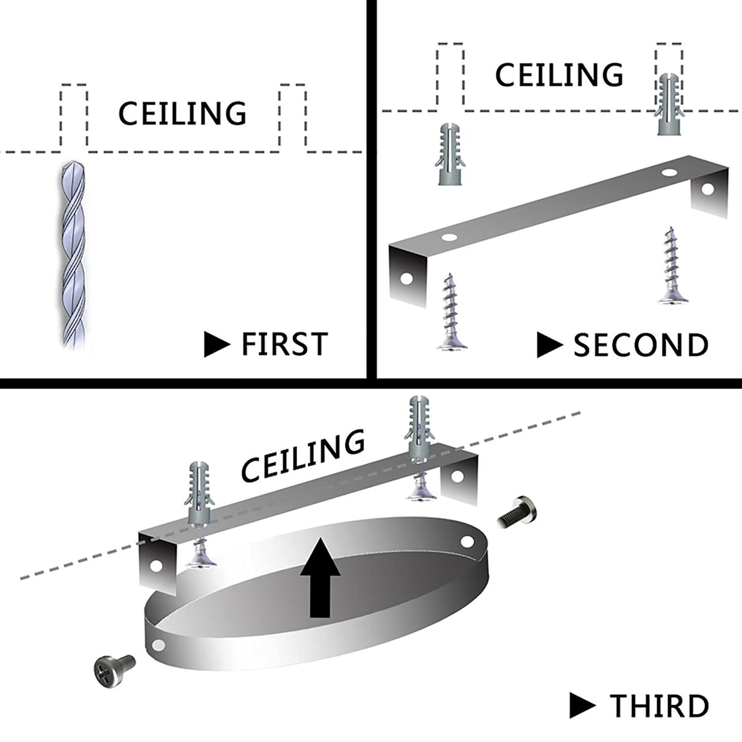 ATUM 72W Modern Crystal LED 3 Ring Design, Creative Chandelier Hanging Light for Bedroom Living Room Dining Room (Cool White, 72W)