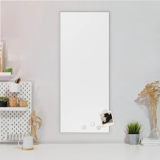 banjado Magnetic Board White 78x37cm - Metal Magnet Board - Memo Board as Pinboard - Pinboard Magnetic Board for Kitchen, Office, Children's Room including 4 Magnets & Mounting Kit