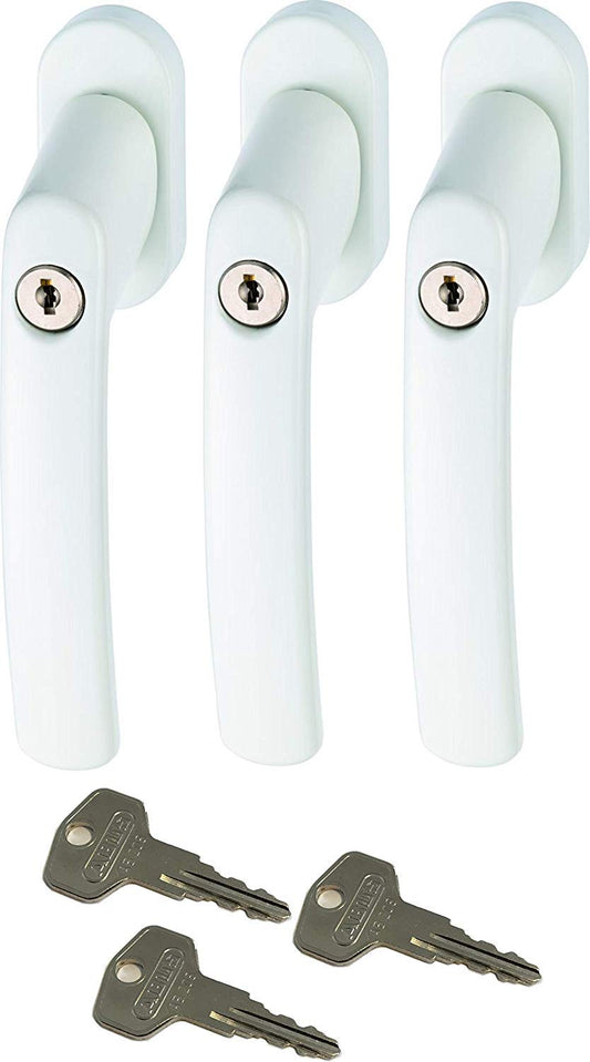 ABUS FG200 W SB lockable window handle, white, set of 3 pieces.