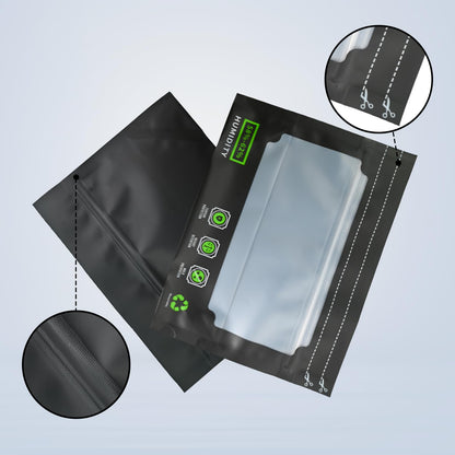 10x 85g reusable storage bags, airtight storage bags with odor control + UV protection, 25X20CM bags with integrated moisture control (58-62%)