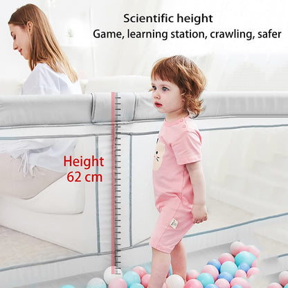 EAQ Baby Playpen 150x150cm Playard Safety Playground with super soft, breathable mesh, children's fence for infants toddlers