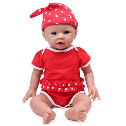 IVITA Full Body Silicone Reborn Baby Doll Newborn Real Doll Handmade Blue Eyes Soft Baby Girl Doll (WG1519-48cm-3791g-Girl)