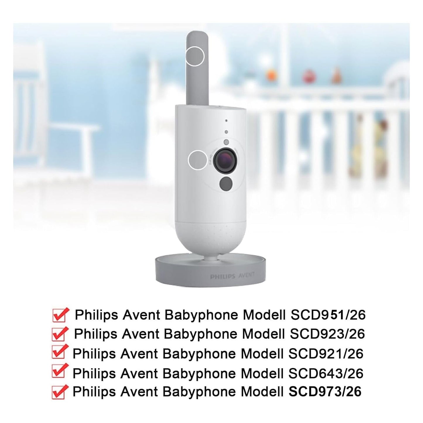 Monitor holder for Philips Avent baby monitor SCD923/26, flexible baby camera holder for SCD643/26, mount for Philips Avent video baby monitor, video baby monitor camera mount stand accessory.