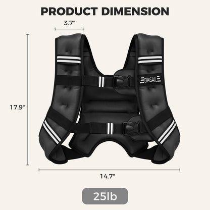 BAGAIL Weighted Vest for Strength Training, Adjustable Chest Size, Convenient Pocket, Weighted with Iron Sand, Perfect for Gym Workouts, Yoga, & Aerobics, Black