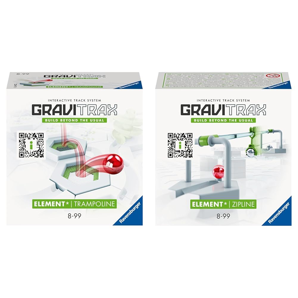 Ravensburger GraviTrax Element Trampoline 22417 & GraviTrax Element Zipline 27472 - GraviTrax Expansion