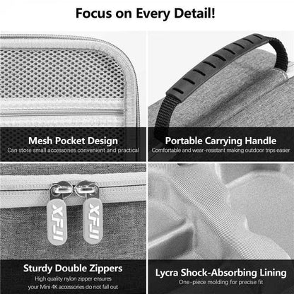 FPVtosky Mini 4K Bag Compact Case for DJI Mini 2 SE/4K Drone Accessories With Controller, Propeller Holder, and Protection, Gray