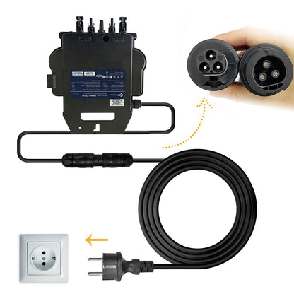 APsystems microinverters with WiFi & Bluetooth, PV VDE Certified, Plug & Play inverter ideal for balcony solar systems (EZ1-SPE 400W with connection cable)