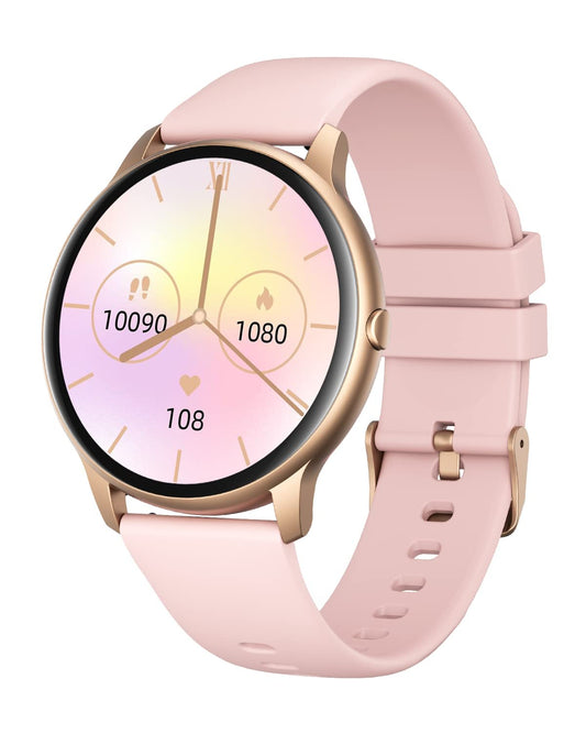 GRV Round Smartwatch for women and men with heart rate monitor, pedometer, sleep tracker, 7 days battery life, personalized watch face.