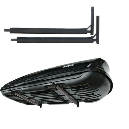 Roof box wall mount 82 cm WSB O black made of steel for storing roof boxes, garden tools, ski boxes, sports equipment, surfboards, and iSUPs.
