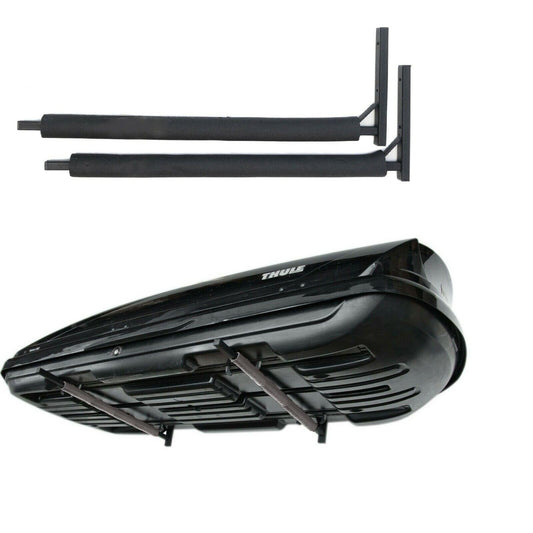 Roof box wall mount 82 cm WSB O black made of steel for storing roof boxes, garden tools, ski boxes, sports equipment, surfboards, and iSUPs.