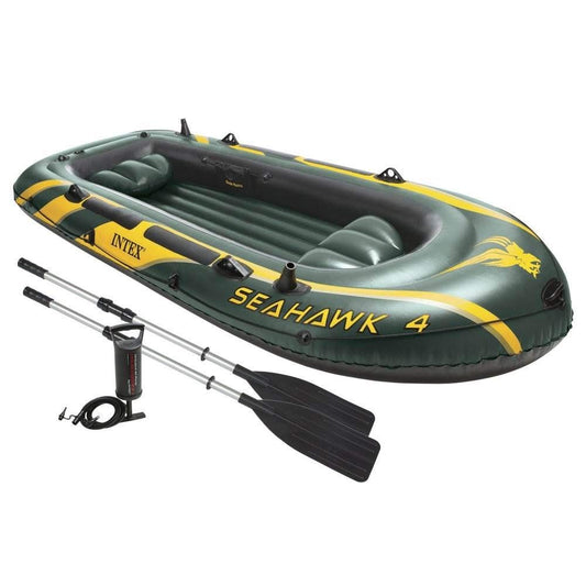 Intex Seahawk 4 Set Inflatable Boat - 351 x 145 x 48 cm - 4-piece - Green