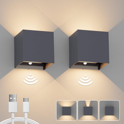Klighten 2-piece Battery Wall Light with Motion Sensor, 3000K Wireless Wall Lamp, 5500mAh Rechargeable Wall Light with USB-C, Adjustable Beam Angle Indoor Wall Light for living spaces and more. Anthracite