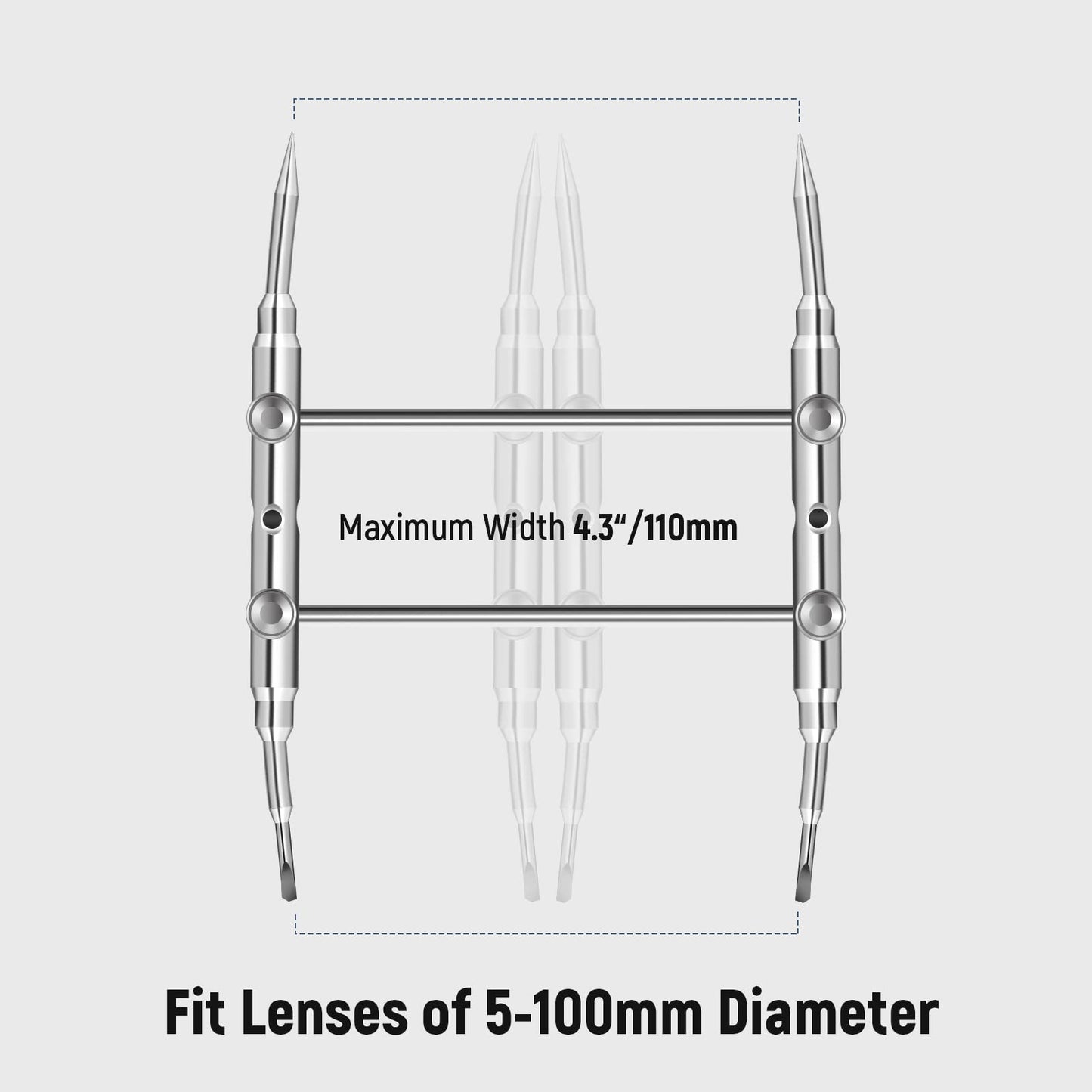 NEEWER Stainless Steel Lens Spanner Wrench, Professional Curved Double-Ended Point/Flat Tool for Removing Lenses with 4 Screws, Lens Repair Opening Key for DSLR Camera Telescope Lens