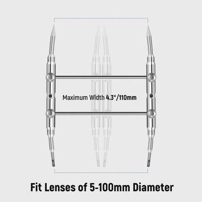 NEEWER Stainless Steel Lens Spanner Wrench, Professional Curved Double-Ended Point/Flat Tool for Removing Lenses with 4 Screws, Lens Repair Opening Key for DSLR Camera Telescope Lens