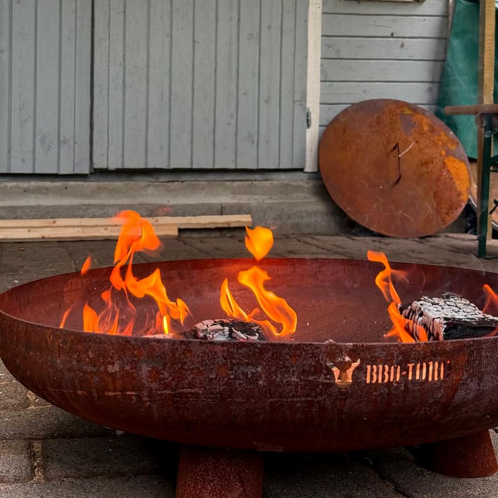 BBQ-Toro fire pit Ø 60 cm | Rust look | Outdoor fire pit with THREE legs and Two handles | Fire bowls for the garden, fire bowl, Garden Fire Pit, Fire Bowl, Fire Tub