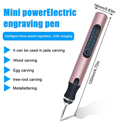 Electric Engraving Pen Engraving Tool Set Micro Engraver Etching Pen DIY Rotary Tool for Carving, Glass, Wood, Metal, Stone, Plastic, Ceramic, Jewelry (Red)