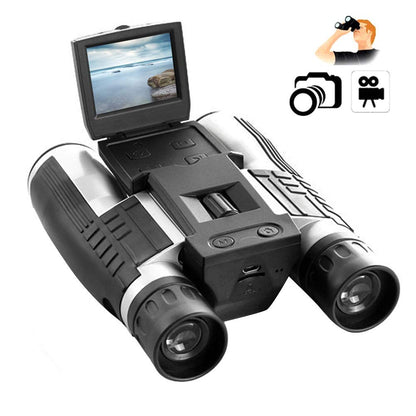 Adult binoculars with camera Fs608 12X32 Digital Telescope 1080P multifunction video recording outdoors for capturing images. Binoculars with 32G storage support tripod, built-in.