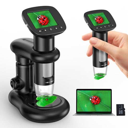 IMICHI microscopes for kids with LCD screen, 1000X magnification, clear image, unique insect viewer, portable digital microscope.