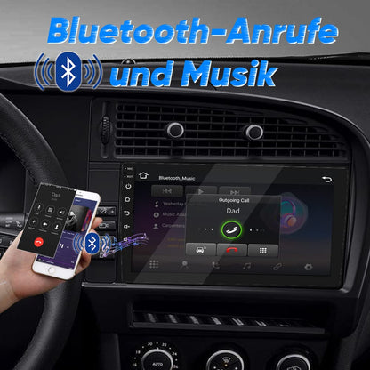 2 DIN car stereo, 10 inch 1080P HD touchscreen car radio with Bluetooth, Android car radio with navigation, Wireless CarPlay & Wireless Android Auto, FM radio, Mirrorlink, WiFi, 2 USB ports, 2GB RAM + 32GB storage.