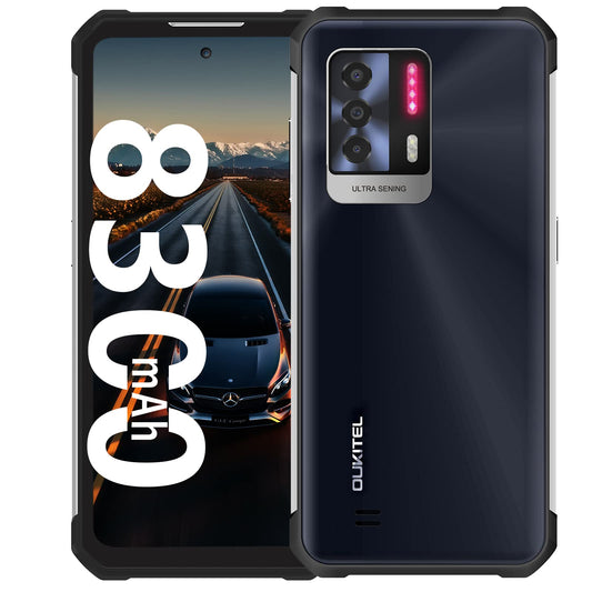 OUKITEL WP17 Outdoor Smartphone, 8300mAh outdoor mobile phone with 128GB + 8GB, 90Hz 6.78" FHD+ display, Helio G95 game chip, 64MP + 20MP camera, 18W fast charging, Android 11, NFC, OTG, dual 4G.