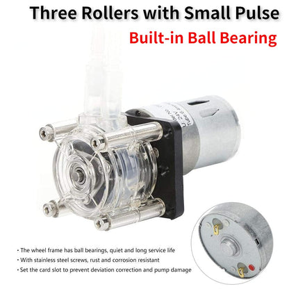 Fafeicy G928 24V Peristaltic Pump with card slot design, 500 ml/min high flow peristaltic pump. High-quality dosing pump for aquarium laboratory, 304 stainless steel screw, and ball bearing (24V)