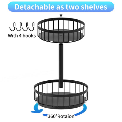 AIRUJIA 360° Rotating Spice Rack Organizer, Metal Sturdy Spice Holder Lazy Susan, Multifunctional Turntable for Kitchen Table Countertop, Cosmetics