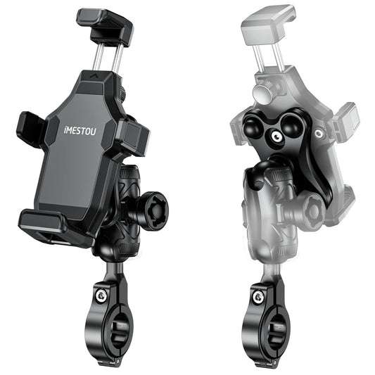 iMESTOU Anti-Vibration Motorcycle Phone Mount, 1 inch Ball Handlebar Phone Holder, Perfect for High-Speed Cycling, 360° Rotatable, Universal for 4.7"-7.2" Phones