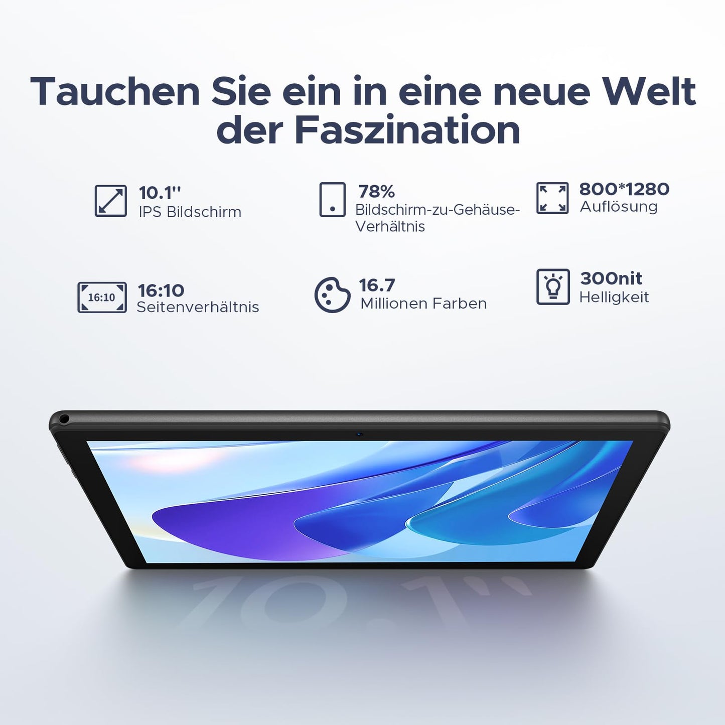 DOOGEE U10 2025 Latest Android 15 Tablet 10 Inch, 16GB RAM+128GB ROM (2TB TF) Kids Tablets PC 5060mAh Gaming Tablet Android, Widevine L1/ 8MP+5MP Dual Camera/WiFi 6/ Type C/ 3.5mm Headphone Jack