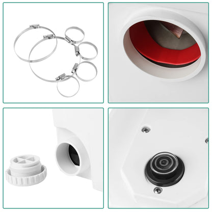 Ikodm 700W sewage pump, 190L/min small sewage lifting station for household wastewater disposal, 4-in-1 dirty water pumps, very quiet sewage pump for toilet, shower, and sink, white