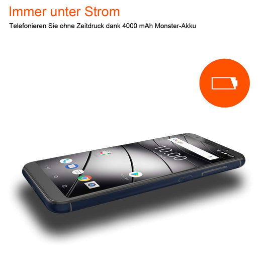 Gigaset GS185 Smartphone contract-free (13.97 cm (5.5 inch) HD+ Display, 16GB storage, Android 8.1) midnight blue