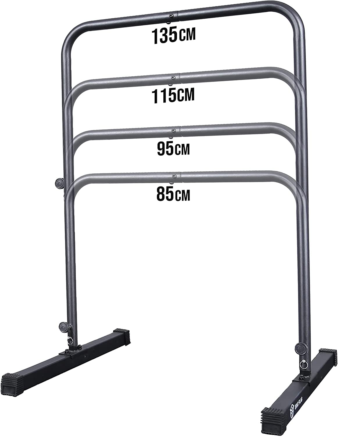 Eric Flag Calisthenics Equipment adjustable in 4 heights - Free-standing pull-up bar made of reinforced steel, up to 250 kg load-bearing capacity - Multifunctional calisthenics equipment for dips, pull-ups, gym.