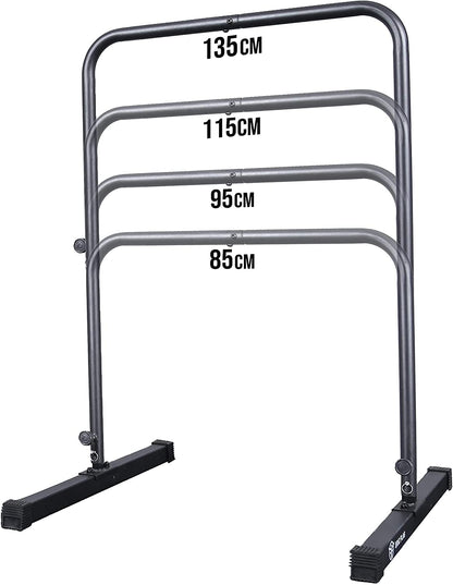 Eric Flag Calisthenics Equipment adjustable in 4 heights - Free-standing pull-up bar made of reinforced steel, up to 250 kg load-bearing capacity - Multifunctional calisthenics equipment for dips, pull-ups, gym.
