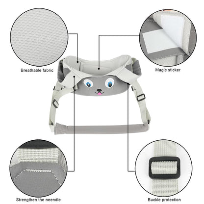 Vicloon Baby Walking Helper Walking Aid for Baby, Adjustable with Safety Buckle and Magic Stickers, Breathable Standing Walking Learning Helper Walker (Puppy - gray)