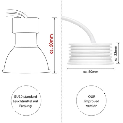 YanFeiYit 5x LED module as GU10 replacement - 5W 38° dimmable made of ceramic super flat 230V - light source for recessed spotlights lamp bulb spotlight (warm white 3000K)