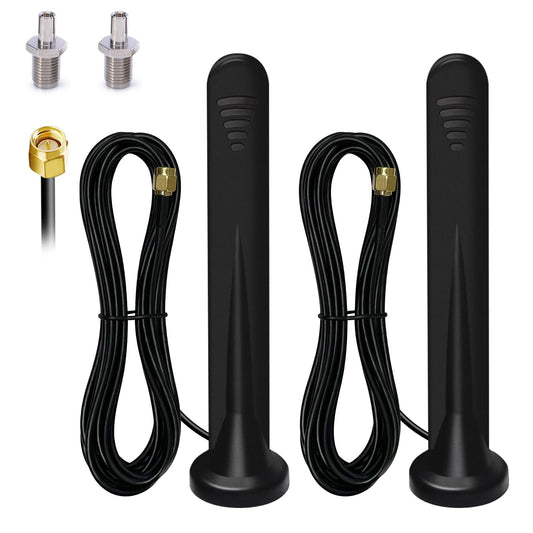 2 X 5G LTE Antenna 4G Omnidirectional Signal Booster SMA TS9 Connector 15DBI High Gain Chip External Magnetic Antenna for Indoor/Outdoor, 3G/4G/5G/GSM/GPRS Router all frequency bands Universal - 3M