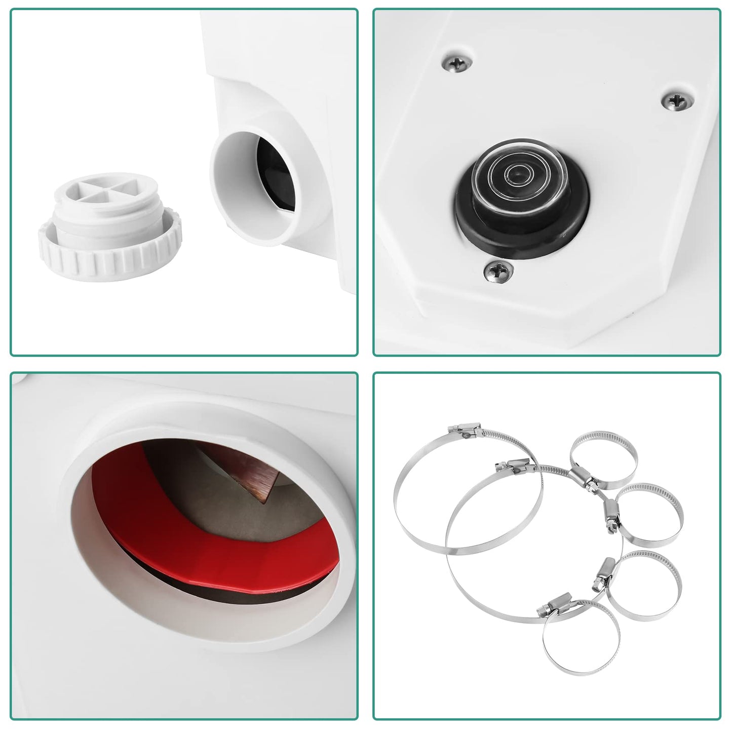 Ansobea 700W Sewage Pumping System, 190L/min Dirty Water Pumps, Small Pumping System, Very Quiet Sewage Pump 4 in 1, For Toilet, Shower and Washbasin