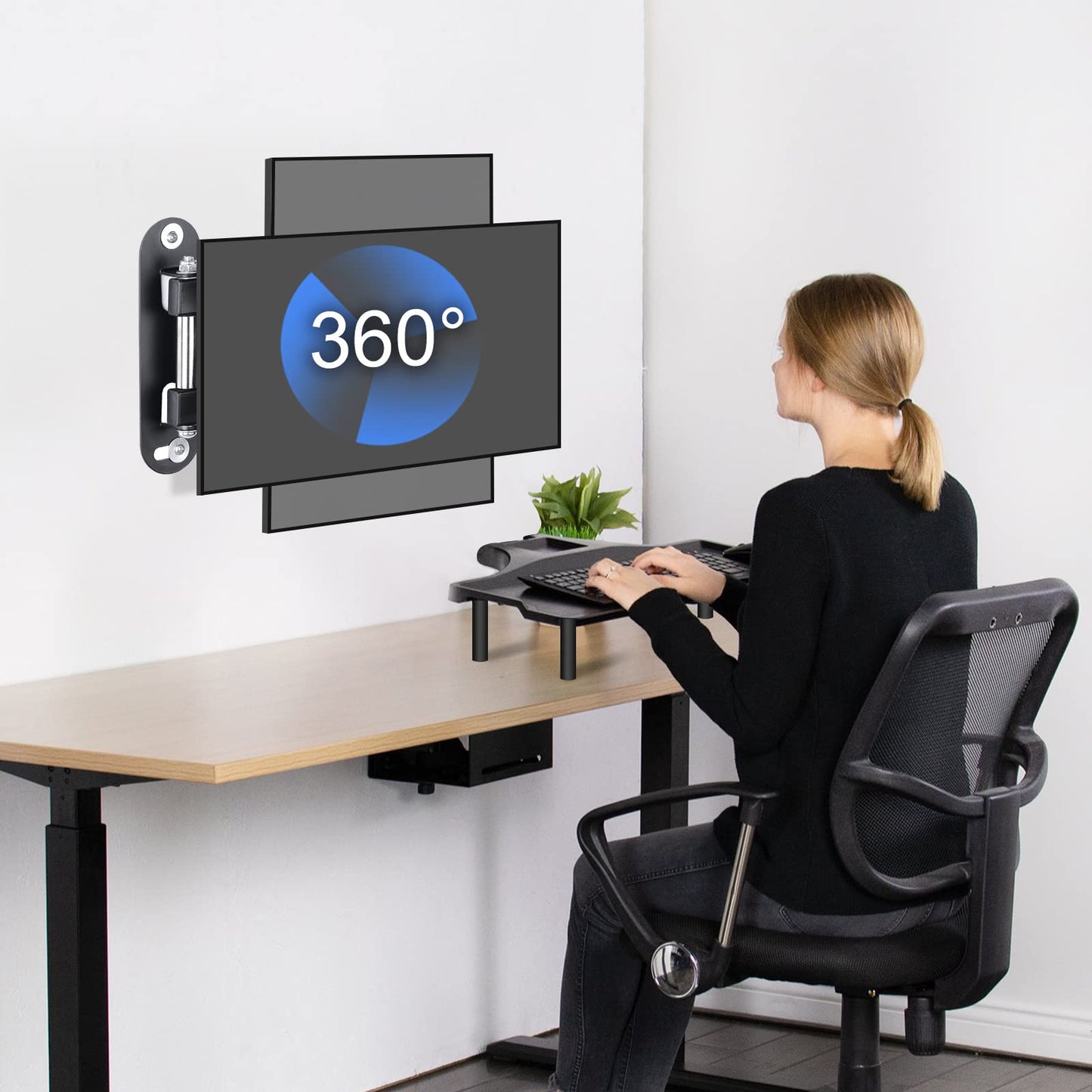 suptek TV wall mount swivel tilt rotation for 15-32 inch flat & curved TVs or monitors, holds up to 13kg. VESA 100x100mm/75x75mm.