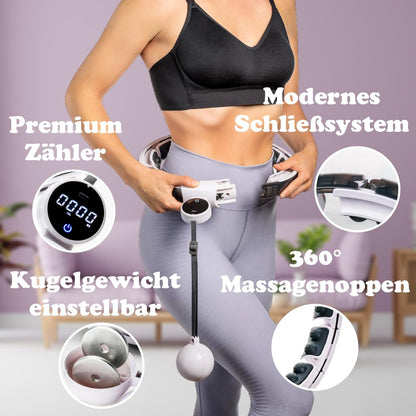 Bellage® Smart Hula Hoop for Adults and Beginners - Hula Hoop with Weighted Ball and Counter - Hullahub Hoop for Weight Loss with Fun Workout - Hoola Hoop Hoop