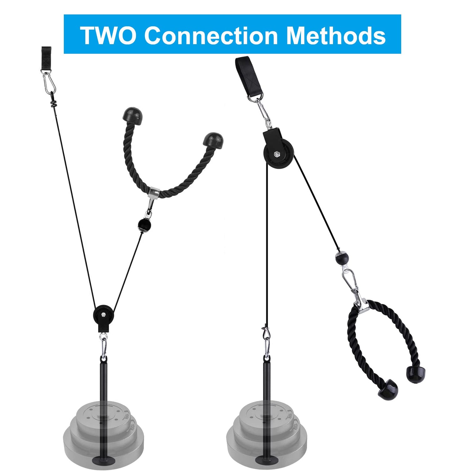 LFJ Lat Pull Fitness, Cable Pull Pulley Fitness Forearm Trainer Arm Strength Training Triceps Weight Fitness Equipment Trainer Home Gym DIY Pulley System
