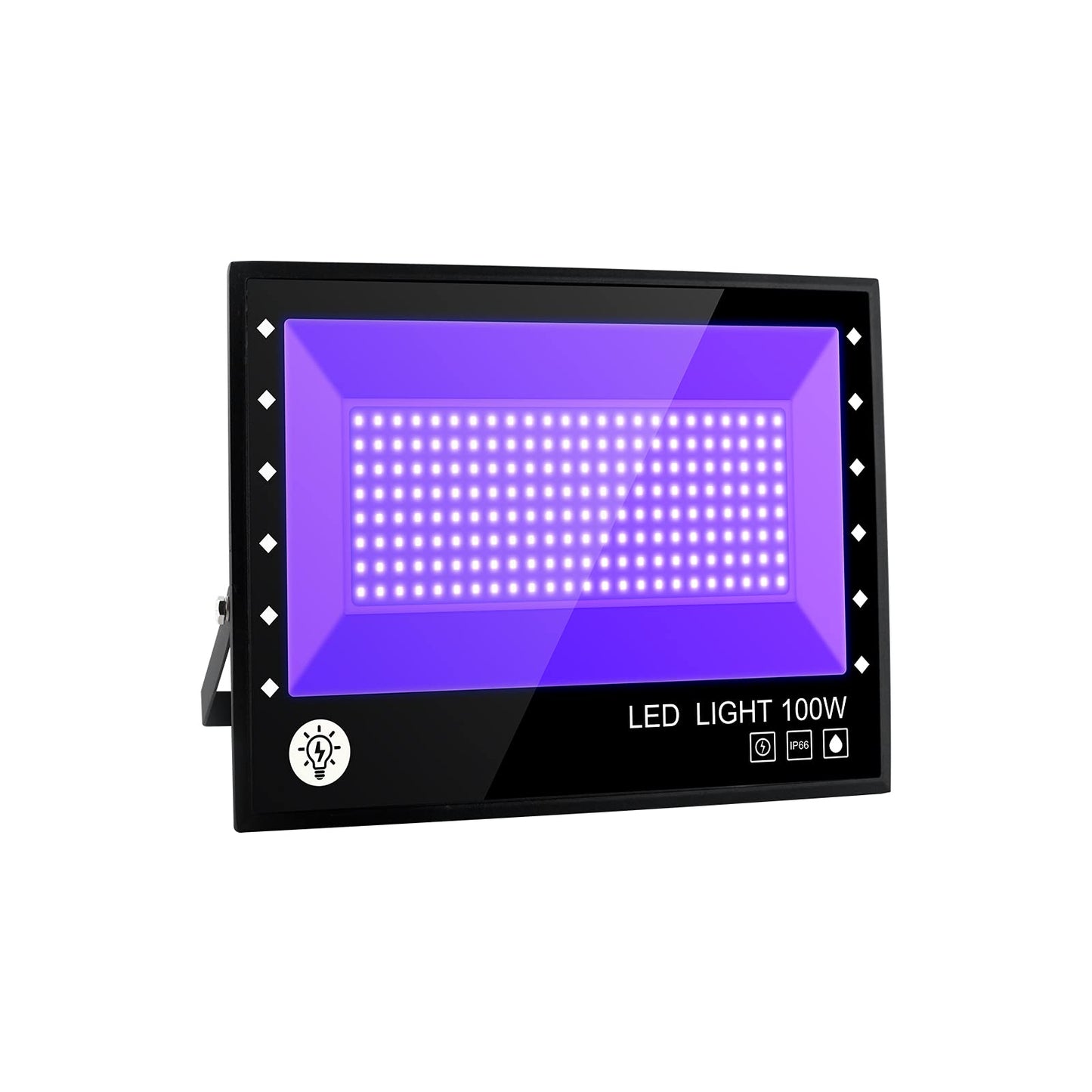BOSITE LED Blacklight Spotlight, 100W UV Party Light, Blacklight with Cable Floodlight IP66 Waterproof Lamp for Halloween, Aquarium, Concert, Party, Bar, Neon Colors.