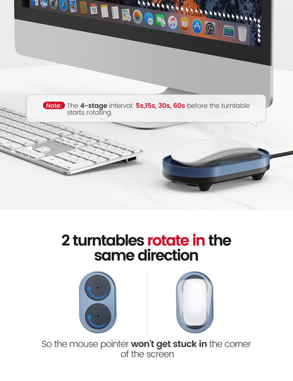 VAYDEER Mouse Mover, no need to calibrate cursor, undetectable, silent mouse shaker, simulates realistic mouse movement, with adjustable intervals and on/off switch.
