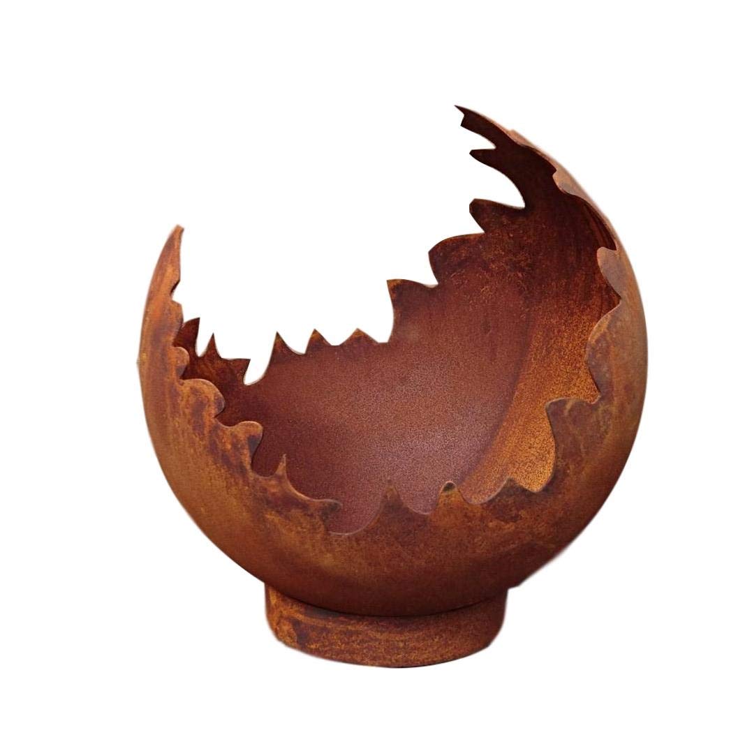 Action!! Decorative - fireball - plant ball 30 cm made of metal - made in the EU - noble rust rust with stand ring