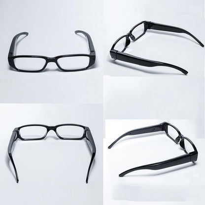 Spy camera glasses with video digital camcorder, supports TF card up to 32GB, fashionable 1080p glasses with hidden camera, portable video recorder.