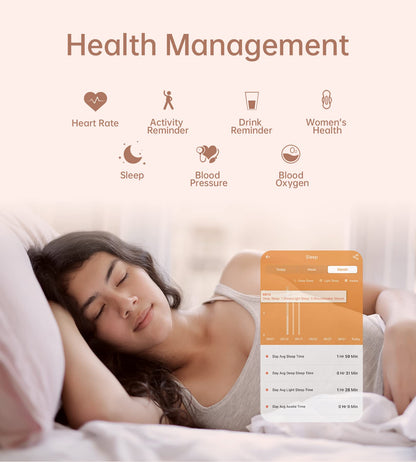 Iaret Smartwatch for women with phone function, 1.32 inch HD touchscreen fitness watch with menstrual cycle tracking, heart rate monitor, SpO2, 20 sports modes, waterproof sports wristwatch for Android iOS, rose gold.