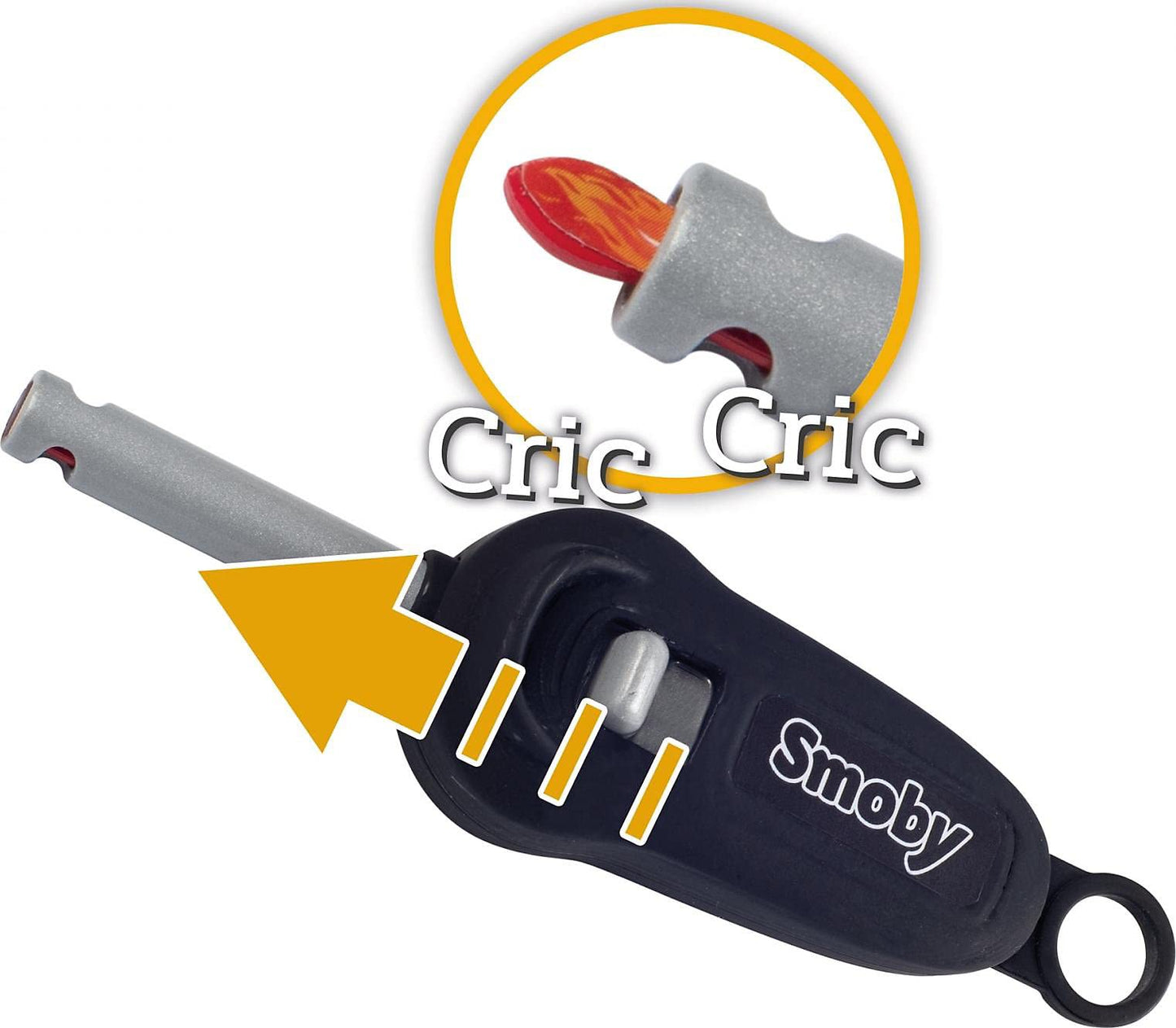 Smoby - Barbecue Kids Grill - Grill with mechanical plastic flames and grill utensils, 18 accessories, for children from 3 years.