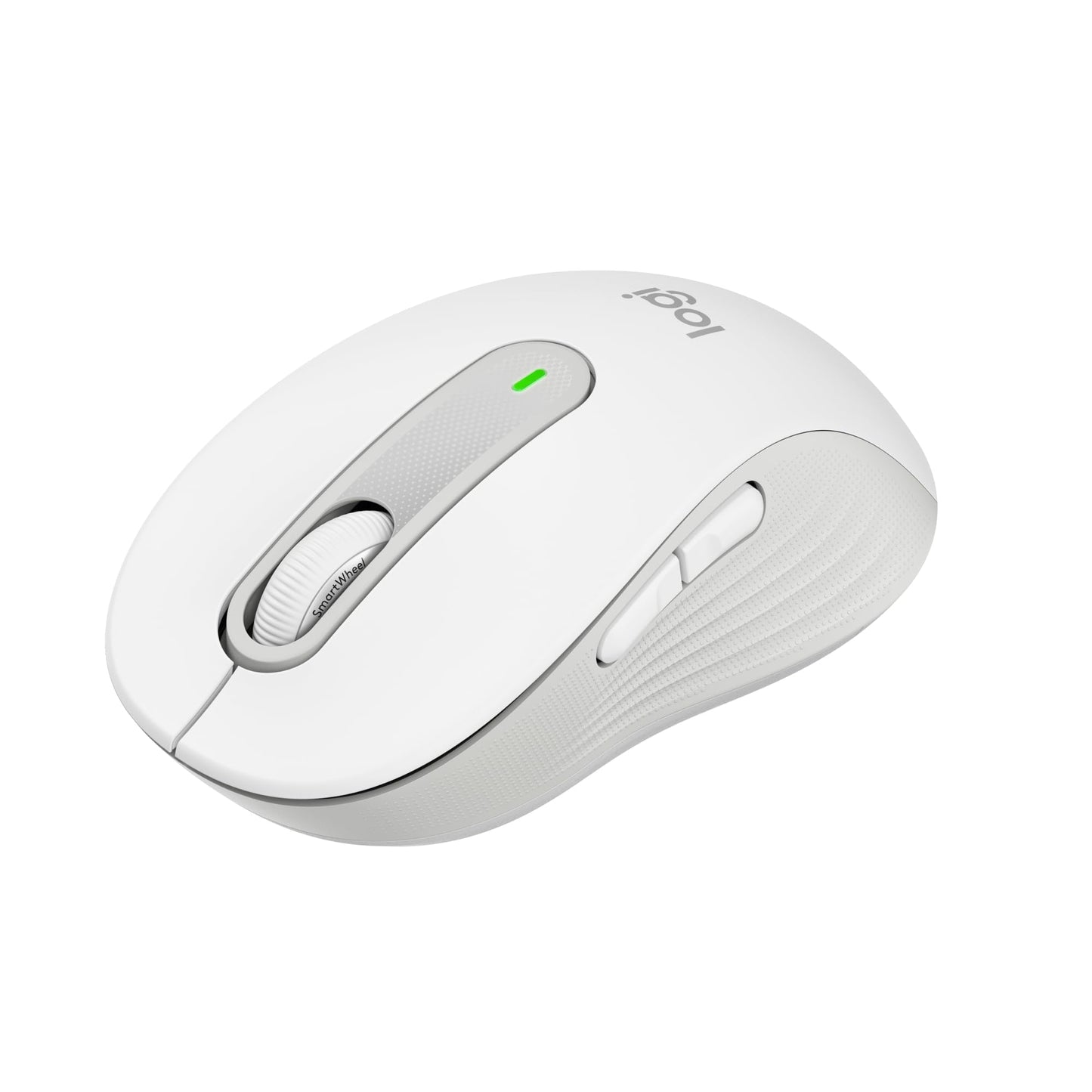 Logitech Signature M650 wireless mouse - for small to medium hands, 2-year battery life, quiet clicks, customizable side buttons, Bluetooth, multi-device compatibility - White