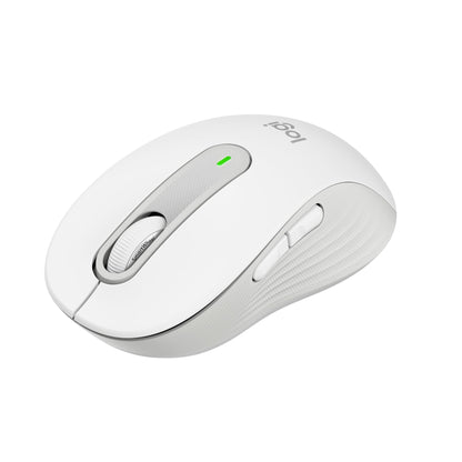 Logitech Signature M650 wireless mouse - for small to medium hands, 2-year battery life, quiet clicks, customizable side buttons, Bluetooth, multi-device compatibility - White